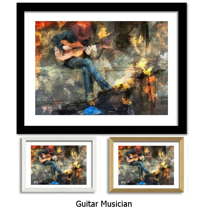 Guitar Musician Framed Print